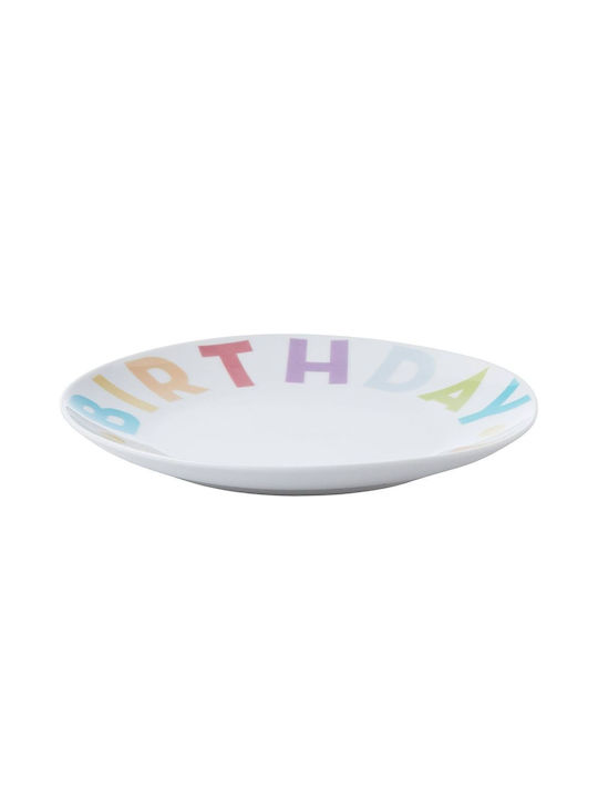 Butlers Happy Birthday Чиния Плитко от Порцелан Бял с Диаметър 20.3см