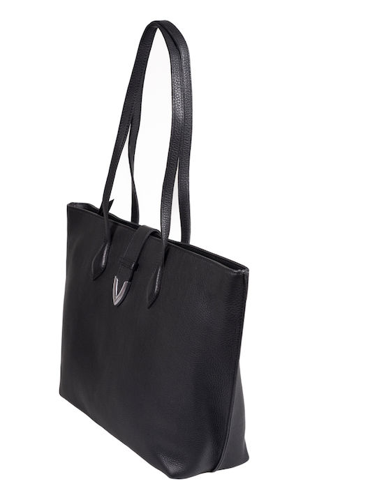 Leder Damentasche Schultertasche Schwarz