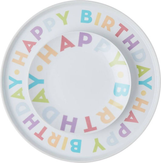 Butlers Happy Birthday Farfurie joasă din Porțelan Alb cu Diametru 20.3cm