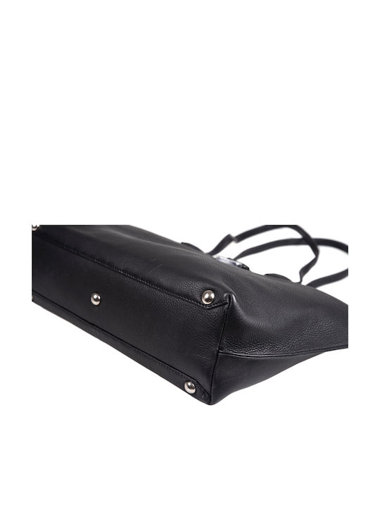 Leder Damentasche Schultertasche Schwarz