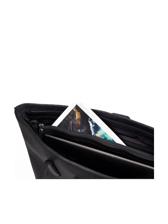 Leder Damentasche Schultertasche Schwarz