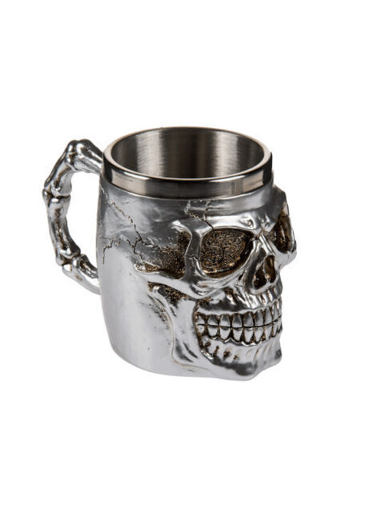 Aus Blau Versilbertes Becher-Set mit Totenkopf, 2 Stück