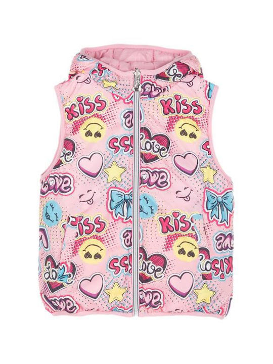 Joyce Kids Casual Jacket Sleeveless Double Sided Pink