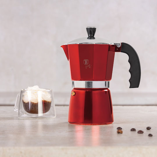 Burgundy Metallic Line Coffee Maker 9 Cups Berlinger Haus Bh 8583 450 Ml Red