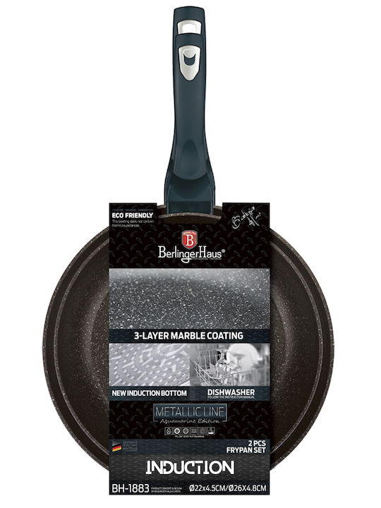 Berlinger Haus Aluminum Pans Set Aquamarine Edition with Stone Interior Coating 2 Pieces