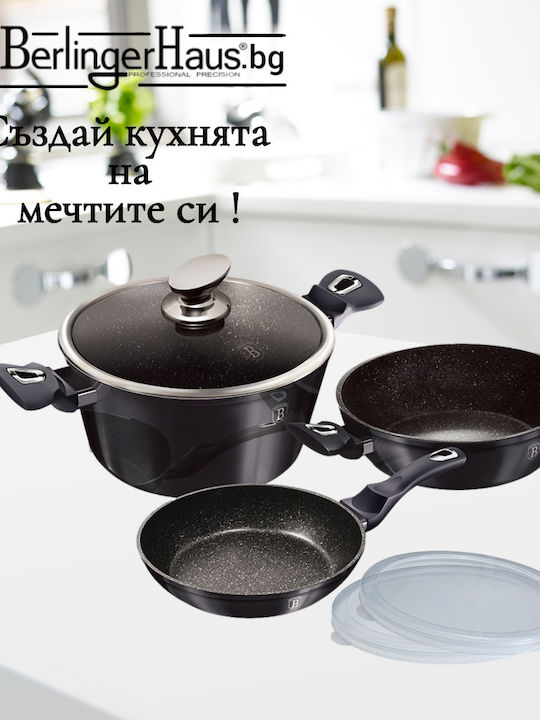 Berlinger Haus Metallic Line Aluminum Cookware Set with Stone Coating 3 Pieces