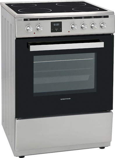 United Κουζίνα 69lt με Κεραμικές Εστίες Π60εκ. Inox