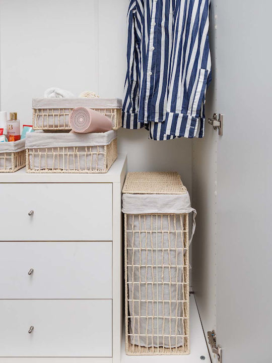 Estia Nest Fabric Laundry Basket with Cap 37x22x55cm Beige