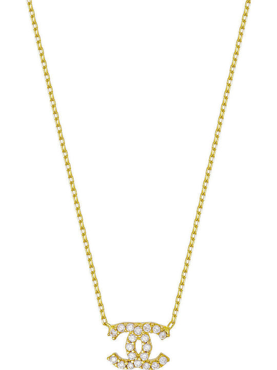 Kiriakos Gofas Set with Necklace & Earrings from Gold 14K with Stones
