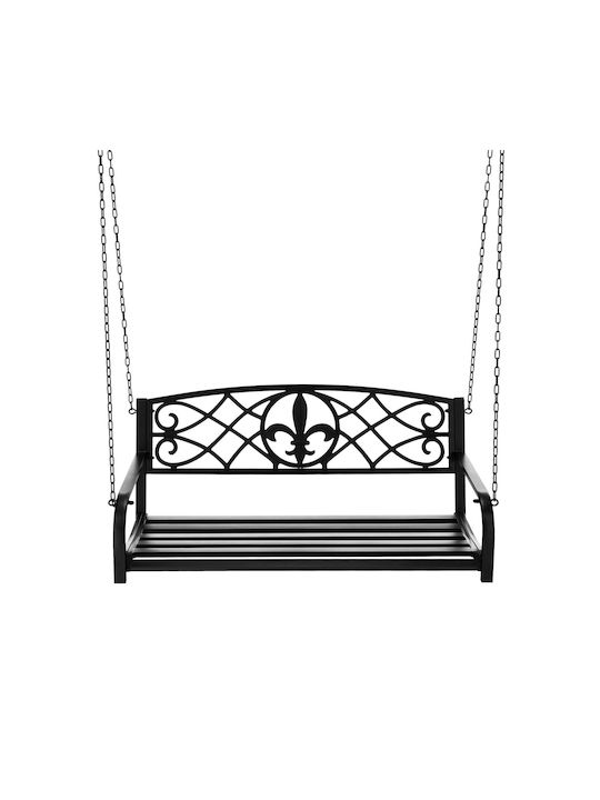Leagăn suspendat cu pernă 2 sloturi Metal Gri Rezistență până la 170kg L127xL56xH52cm