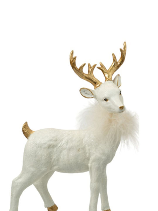 Zen Collection Christmas Plastic Figure Reindeer White Height 24.5cm