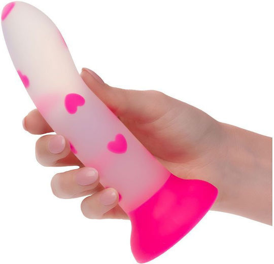 Calexotics Glow In Dark Реалистично дилдо Със смукателна чашка Розов 15.25см