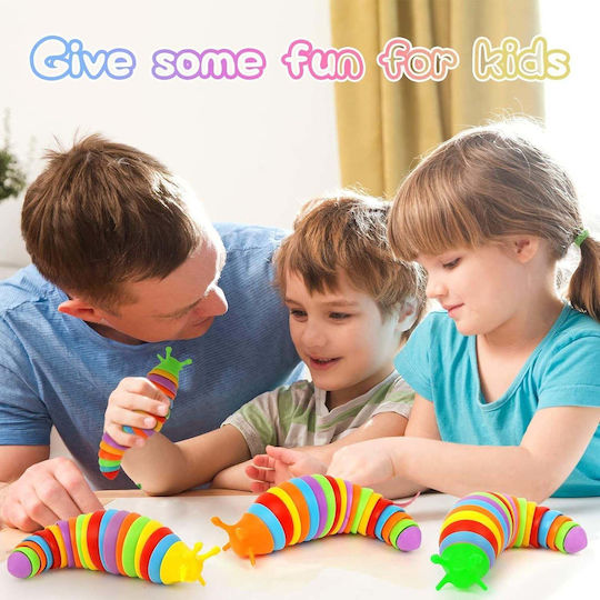 Sensorisches Stressspielzeug Flippy Fidget Toys Regenbogenraupe 18,6 cm Leuchtfunktion +3 Jahre Mehrfarbig