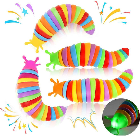 Sensorisches Stressspielzeug Flippy Fidget Toys Regenbogenraupe 18,6 cm Leuchtfunktion +3 Jahre Mehrfarbig