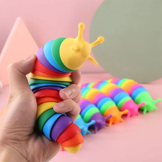 Sensorisches Stressspielzeug Flippy Fidget Toys Regenbogenraupe 18,6 cm Leuchtfunktion +3 Jahre Mehrfarbig