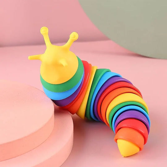 Sensorisches Stressspielzeug Flippy Fidget Toys Regenbogenraupe 18,6 cm Leuchtfunktion +3 Jahre Mehrfarbig