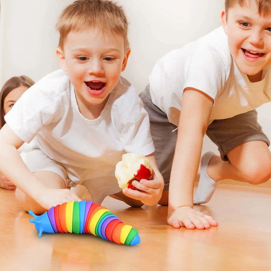 Sensorisches Stressspielzeug Flippy Fidget Toys Regenbogenraupe 18,6 cm Leuchtfunktion +3 Jahre Mehrfarbig