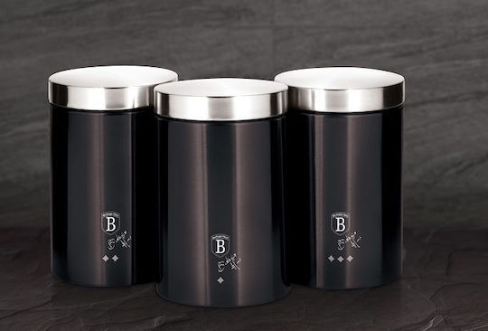 Berlinger Haus Set 3buc Borcane pentru Maro / Zahăr / Ceai cu capac din Oțel Inoxidabil Negru 1400ml Berlinger Haus Set 3buc Borcane pentru Maro / Zahăr / Ceai cu capac din Oțel Inoxidabil Negru 1400ml