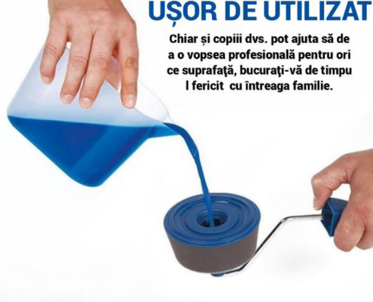 Stencil Set Filling Reservoir Container Roller Narrow Areas Corner Brush Extendable Arm Blue