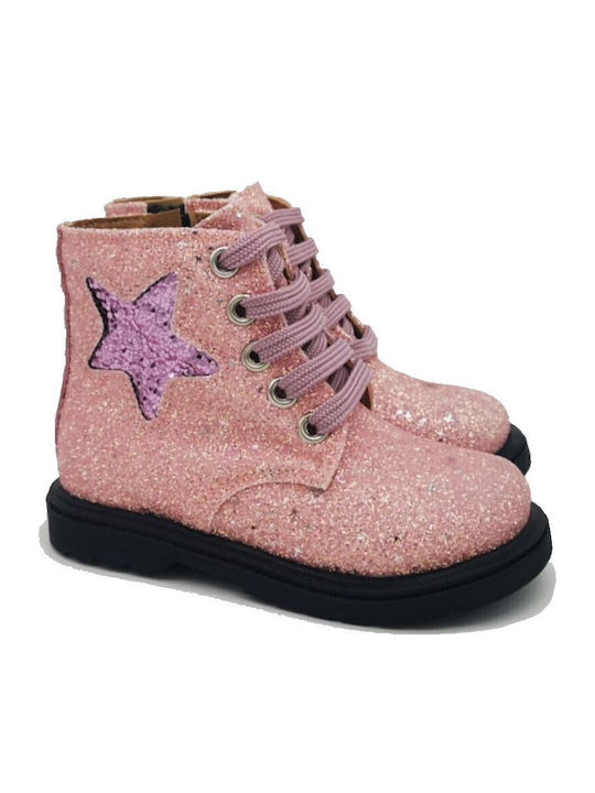 Shoes Anatomical Leather Kids Boots Pink