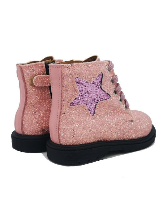 Shoes Anatomical Leather Kids Boots Pink
