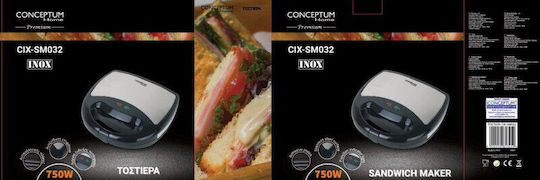 Conceptum Сандвич тостер за 2 Сандвичи 750W Inox