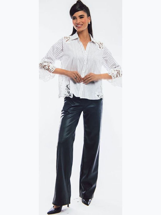 Damen Stoff Hose Schwarz