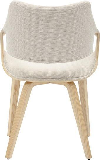 Netto Dining Room Fabric Armchair Beige 55x56x83cm