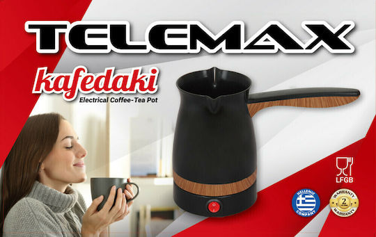 Telemax Ηλεκτρικό Μπρίκι 1000W με Χωρητικότητα 250ml Μαύρο