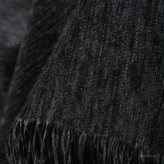 Anna Riska 1300 Three-Seater Sofa Throw Chenille 180x280cm Black
