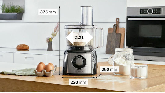 Bosch Multifunctional Food Processor 900W with Pot 2.3lt and Jug Blender Silver