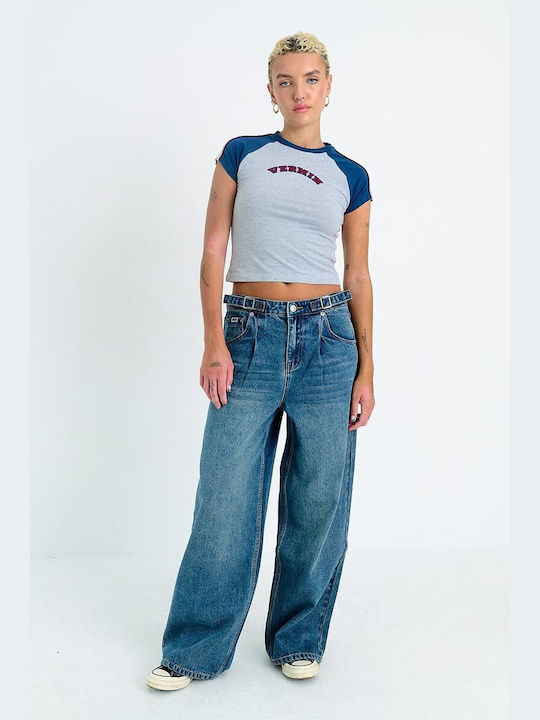 The Ragged Priest Women's Jean Trousers in Baggy Line