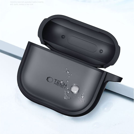 Tech-Protect MagMat Силиконов / Пластмасов Калъф с Кука в Черен Цвят за Apple AirPods 4 / 5