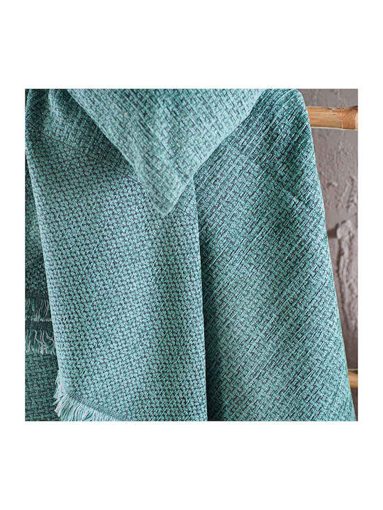 Rythmos Simplin Chenille Armchair Throw 180x160cm Petrol Blue