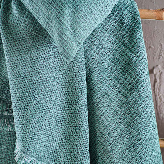 Rythmos Simplin Chenille Armchair Throw 180x160cm Petrol Blue