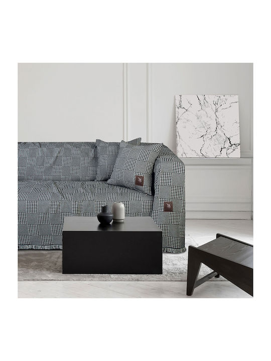 Greenwich Polo Club 2786 Sofa Throw 2 Seater Jacquard 180x250cm Grey Black