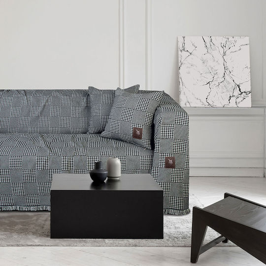 Greenwich Polo Club 2786 Sofa Throw 2 Seater Jacquard 180x250cm Grey Black