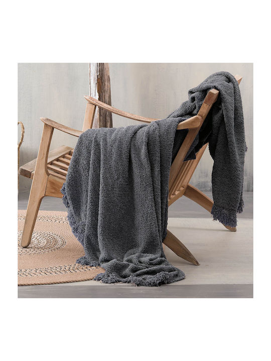 Rythmos Beckett Ριχτάρι Διθέσιου Καναπέ Chenille 180x240εκ. Dark Gray 117-105-021