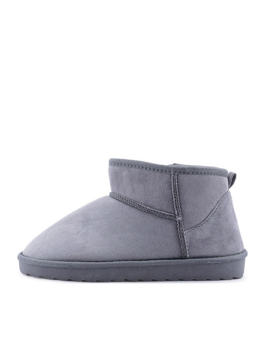 Women's Ankle Boots with Fur Gray