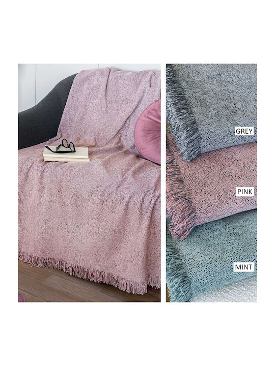 Palamaiki Ada Sofa Throw 2 Seater Chenille 180x250cm Pink