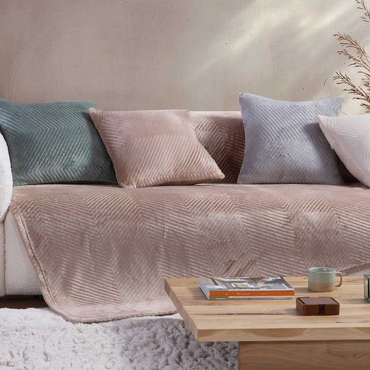 Nef-Nef Homeware Dakari Ριχτάρι Τριθέσιου Καναπέ Ζακάρ 180x300εκ. Beige (033960)