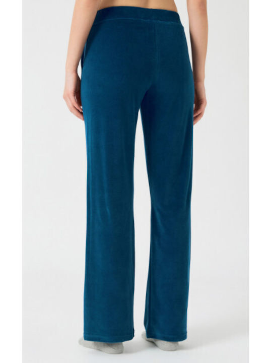 Minerva Winter Cotton Women's Pyjama Pants Petrol Deep