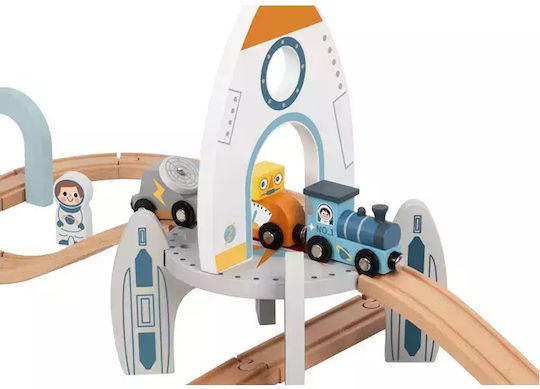 Tooky Toys Set with Train made of Wood for 3+ years+ Years