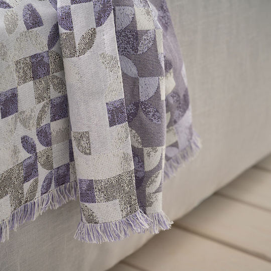Gofis Home Puzzle Armchair Throw Knitted 180x180cm Lilac 264/17