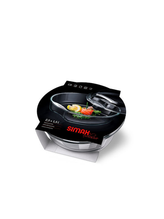 Ексклузивен Simax 2.5 L кръгъл термоустойчив съд с капак 6926/6936