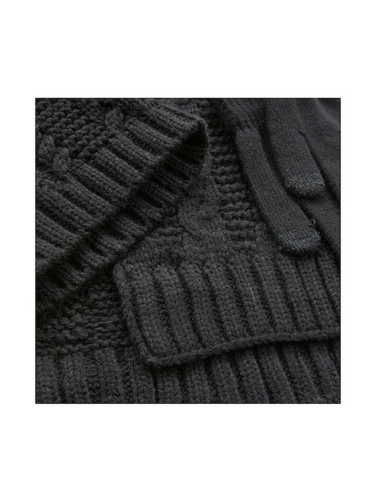 Verde Set with Beanie Knitted in Black color