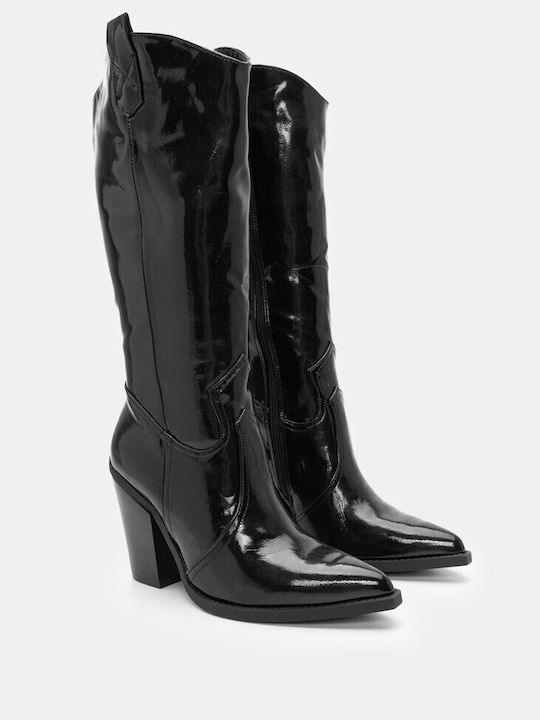 Luigi Women's Boots Cowboy with High Heel Black