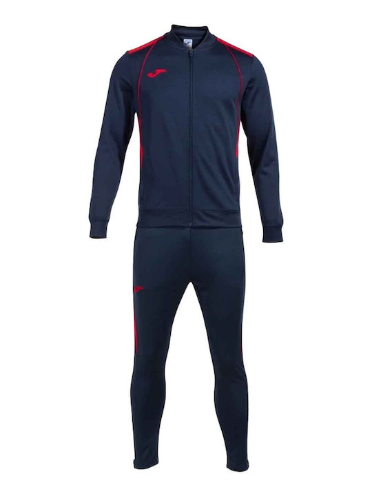 Football Tracksuit Glossy without Elastic Navy Blue