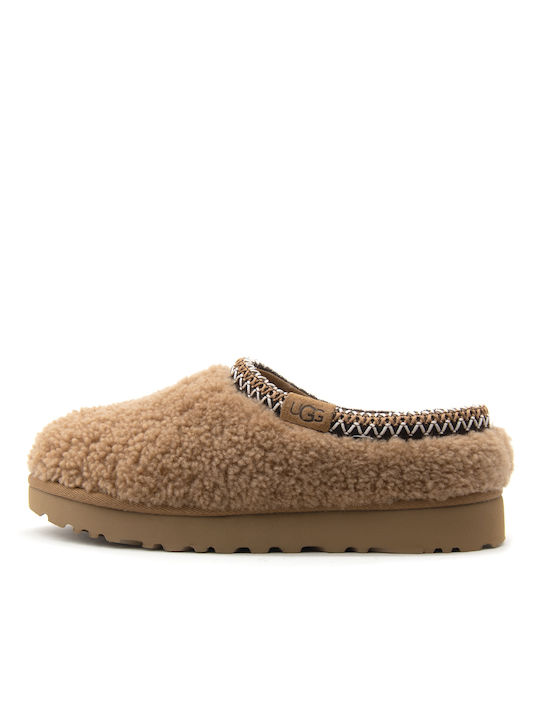 Ugg Australia Leather Winter Women's Slippers in Brown color