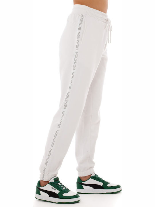 Hohe Taille Jogginghose white